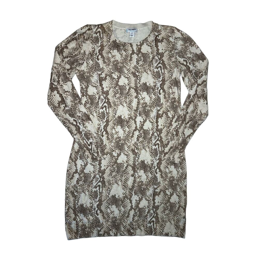 Old Navy Woman's Sheath Long Sleeve Dress Snake Print Size Small